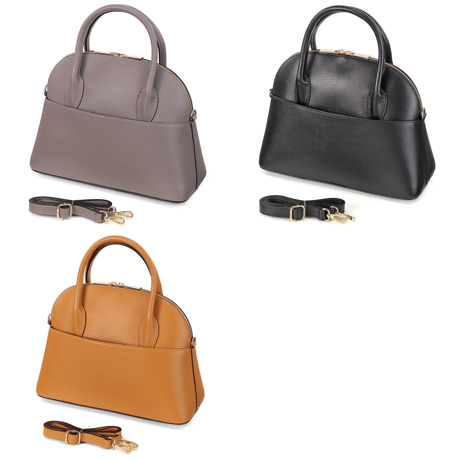 M Rose 牛革ブガッティ型バッグ - 画像1