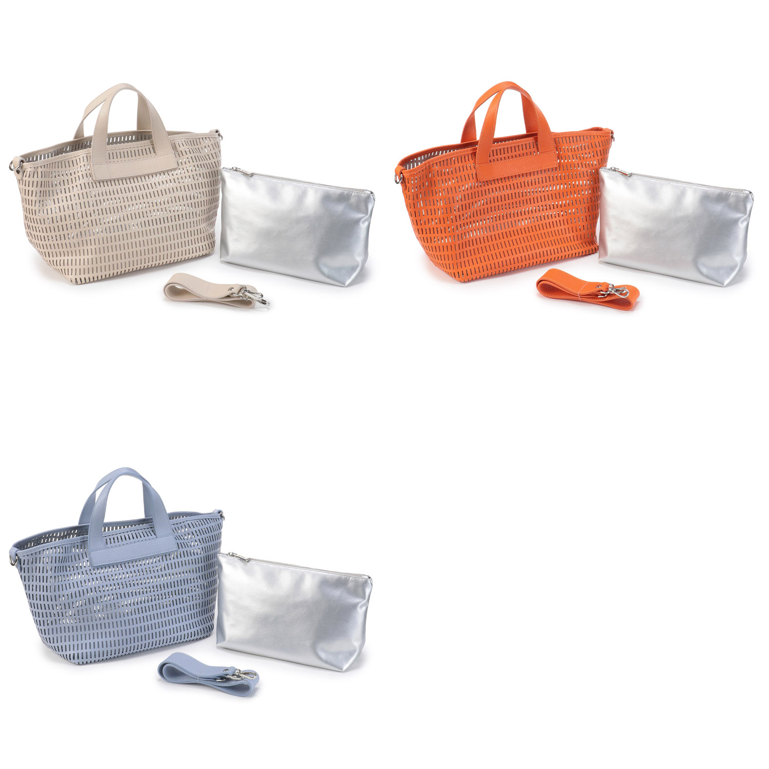 M Rose 牛革カットワークトートバッグ - 画像1