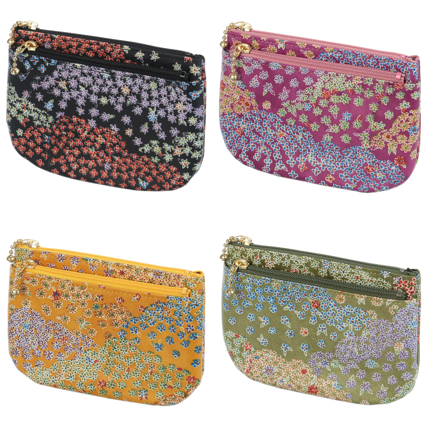 【日本製】 京友禅2段ファスナーポーチ - 画像1