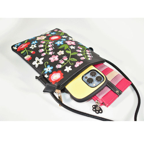 花刺繍スマホバッグ - 画像4