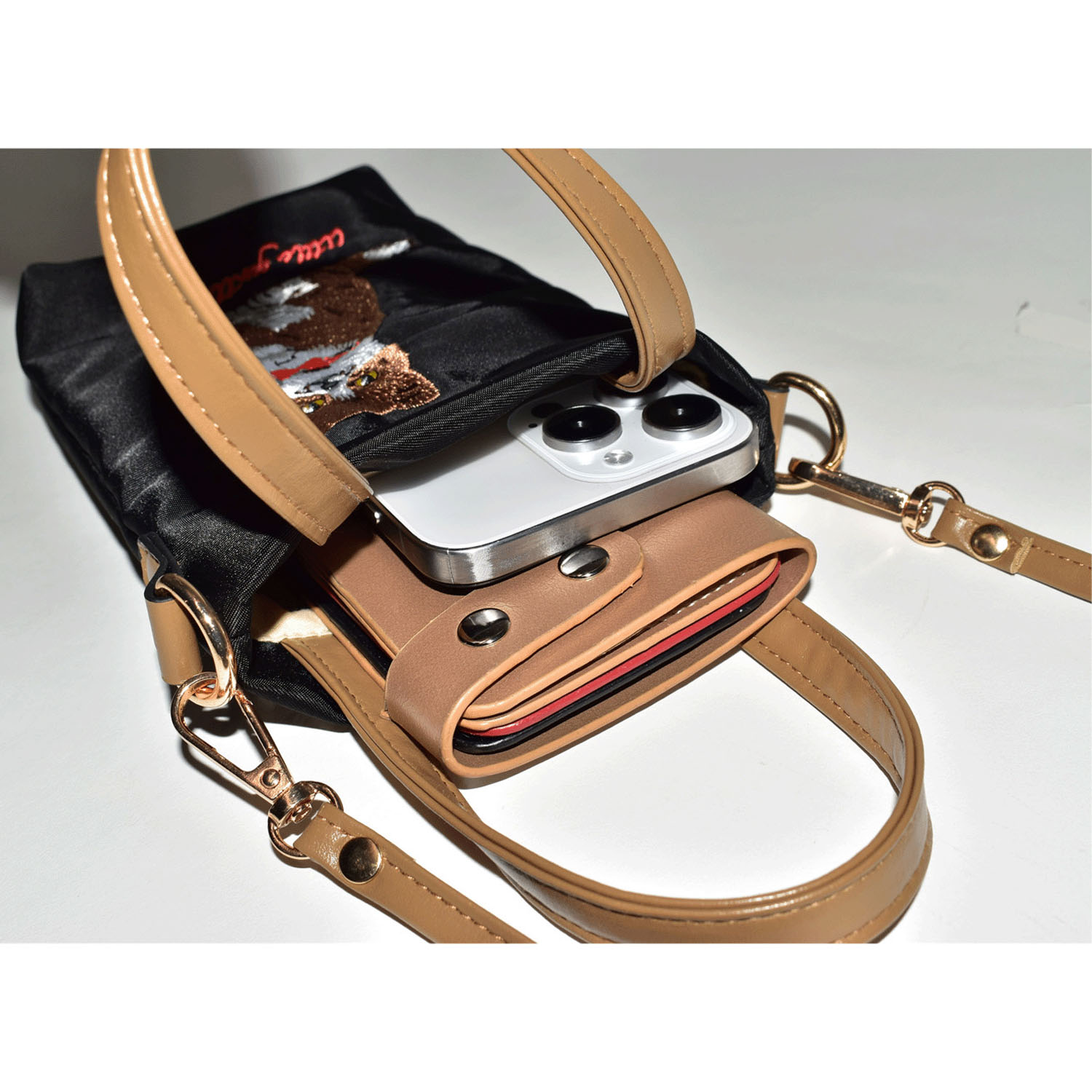 ネコ刺繍スマホショルダー - 画像5