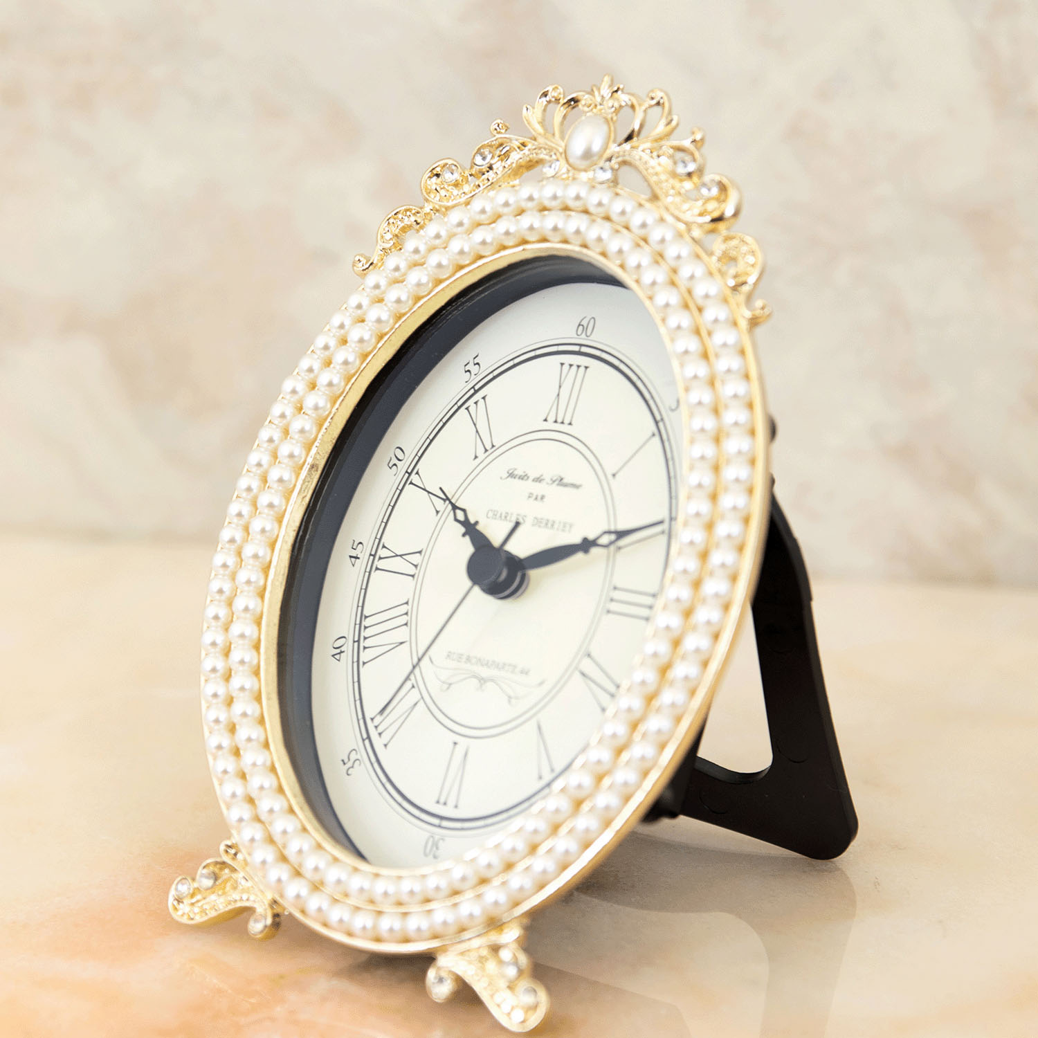 Mariage マリアージュ テーブルクロック（パールオーバル） ゴールド - 画像4