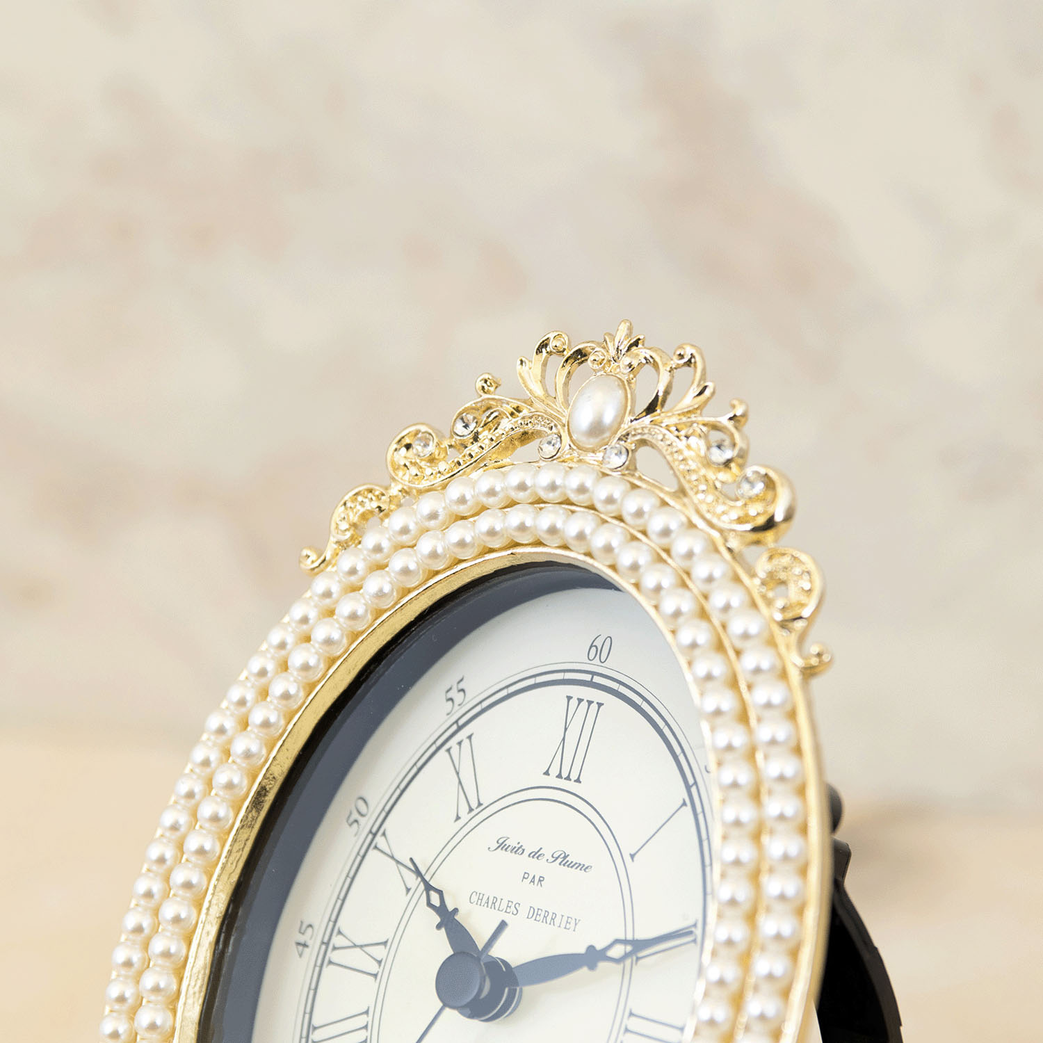 Mariage マリアージュ テーブルクロック（パールオーバル） ゴールド - 画像6