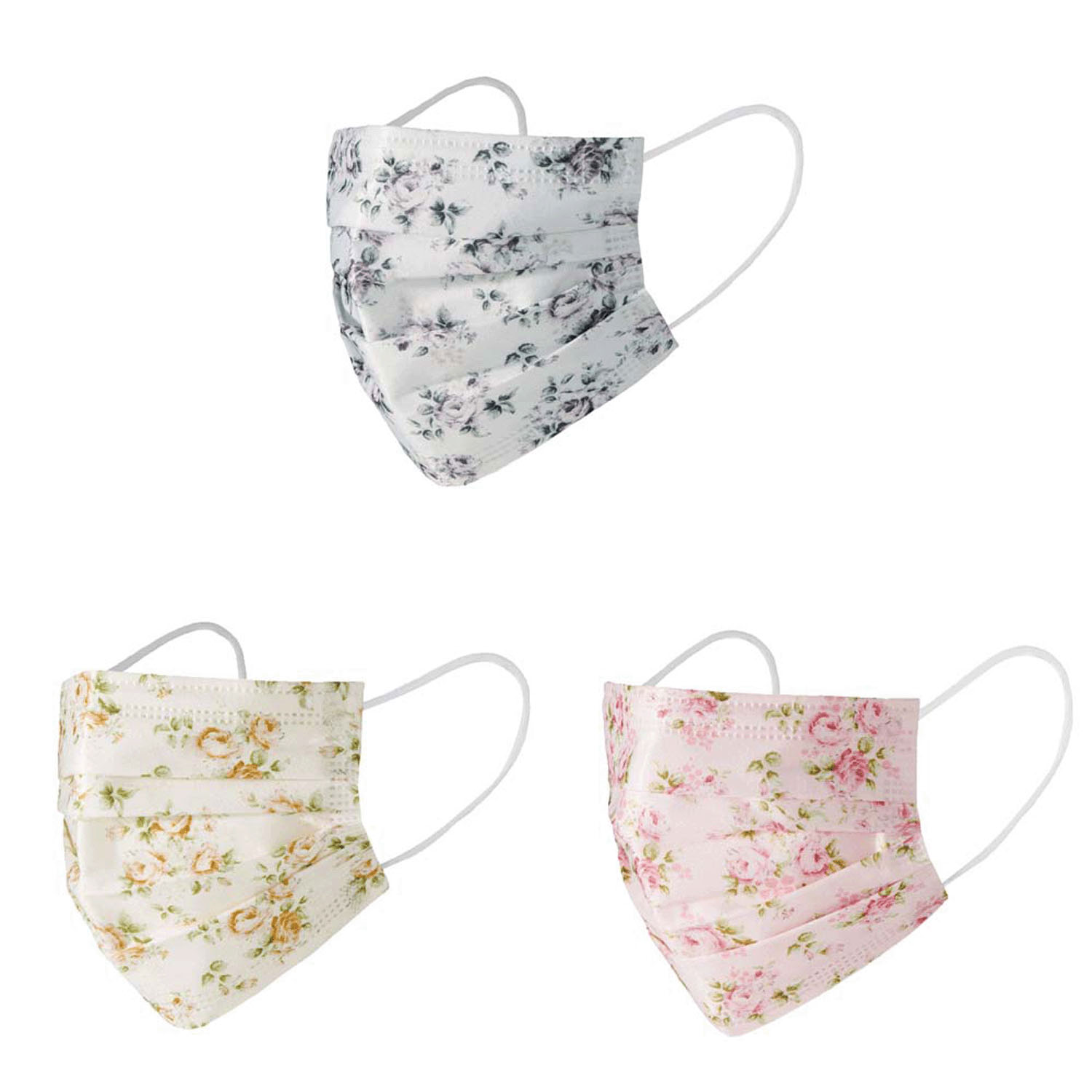 不織布マスク 花柄 - 画像1