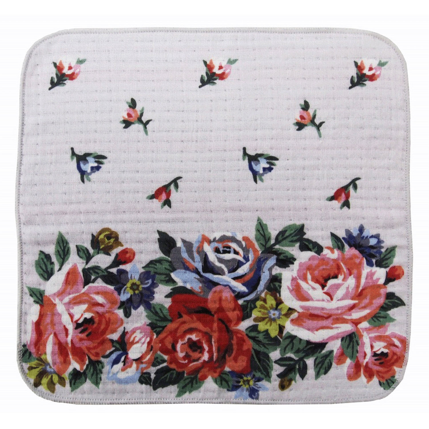 レイクアルスター 4重ガーゼプリントハンカチ ローズガーデン - 画像2