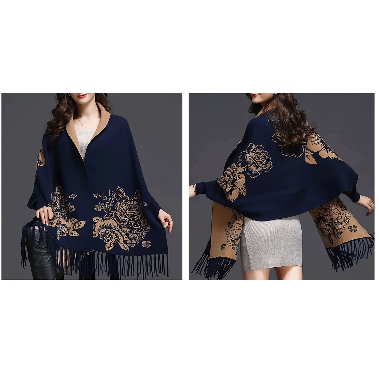 フラワーケープカーディガン - 画像4