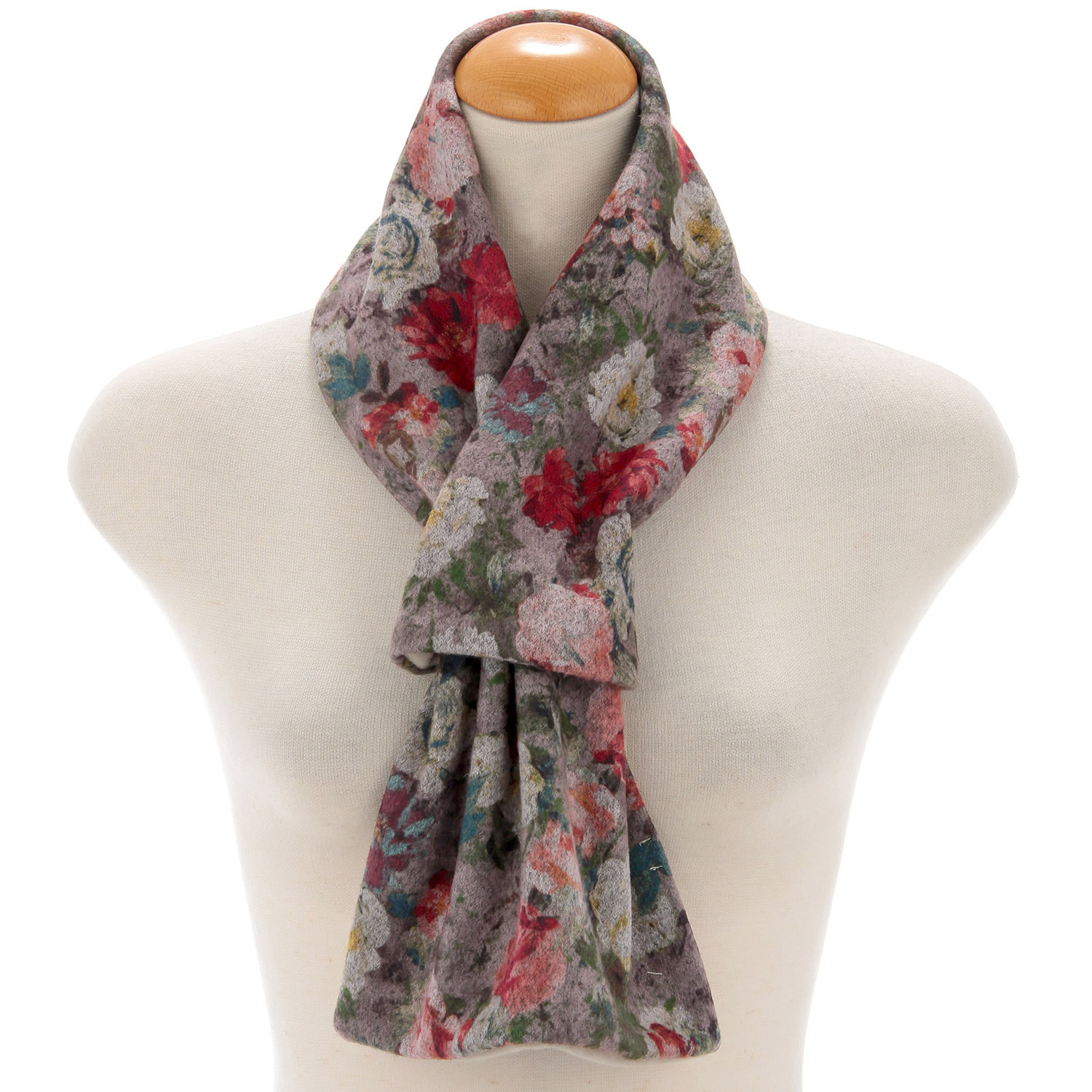 日本製 フラワー柄差込マフラー