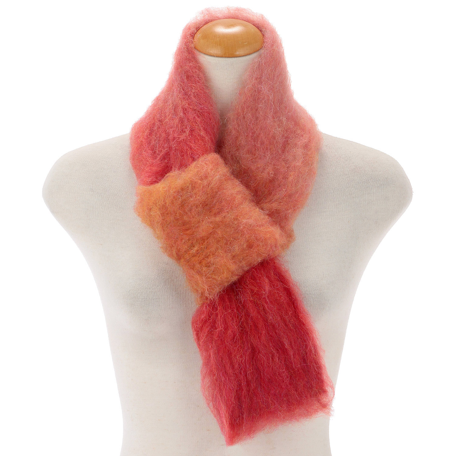 ウール混シャギーショートマフラー