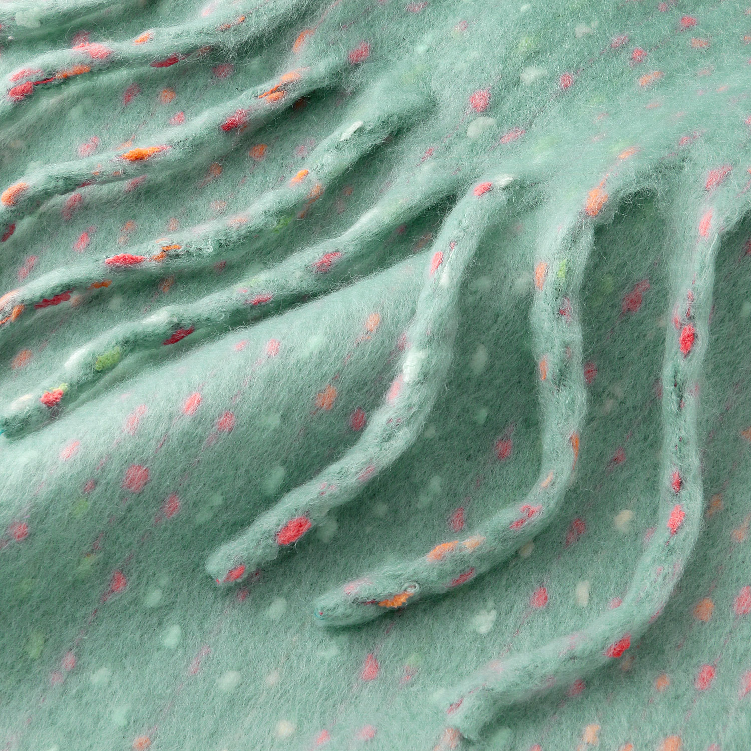 【ミントグリーン終了】ふわもこマフラー 太フリンジネップマフラー - 画像5