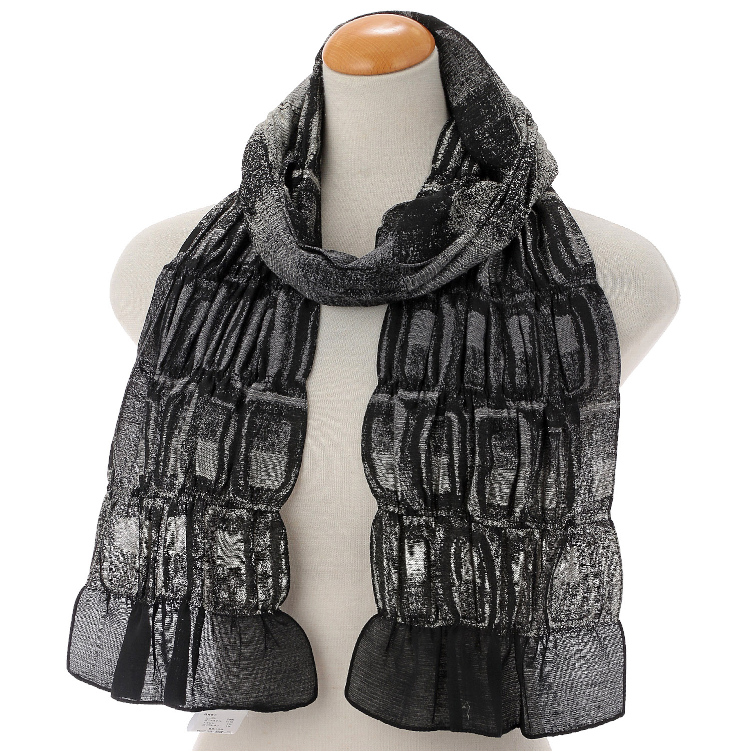 イタリア製 グラデーションシャーリングストール - 画像2