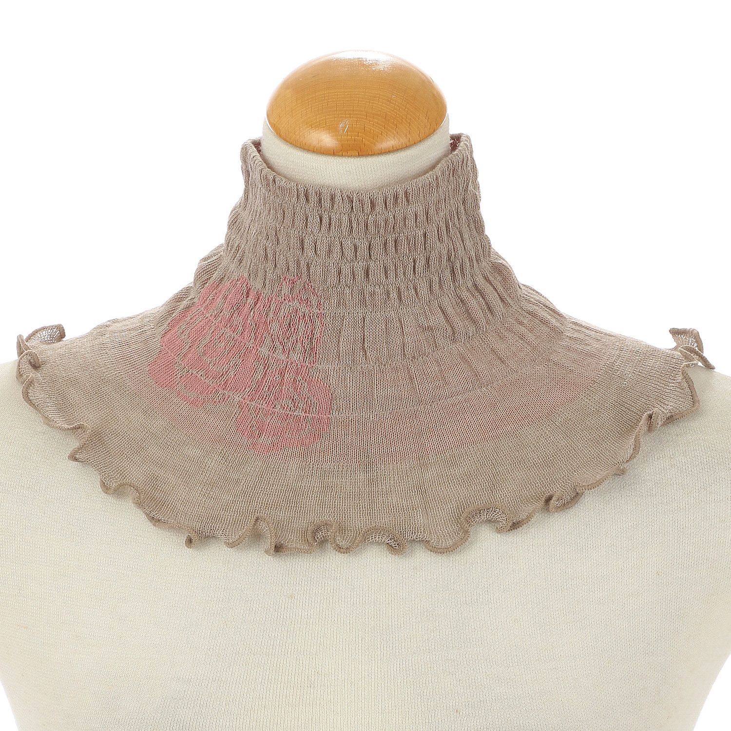 日本製 ネックカバー バラ柄 秋冬素材 - 画像3