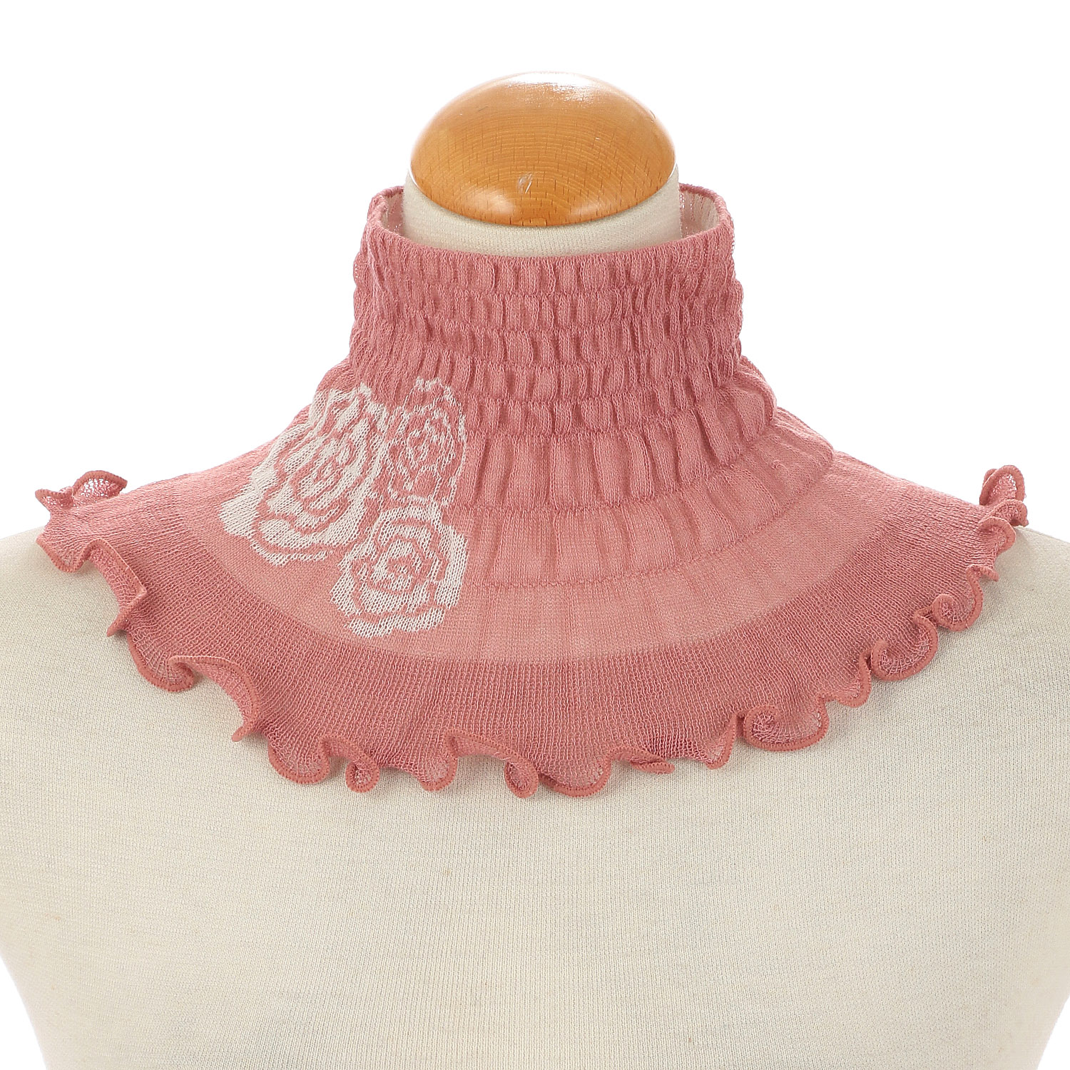 日本製 ネックカバー バラ柄 秋冬素材 - 画像4