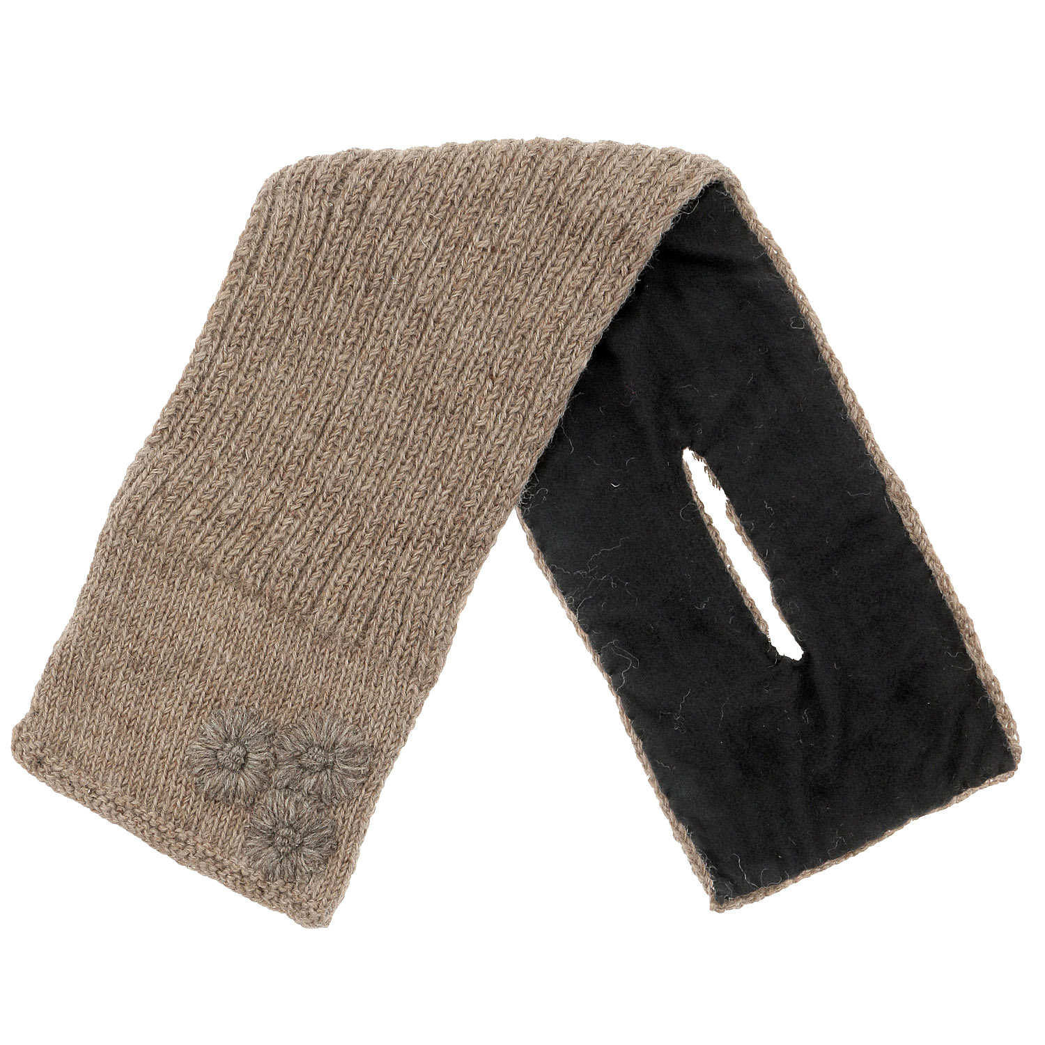 ネパール製 シンプルフラワー刺繍ミニマフラー - 画像3