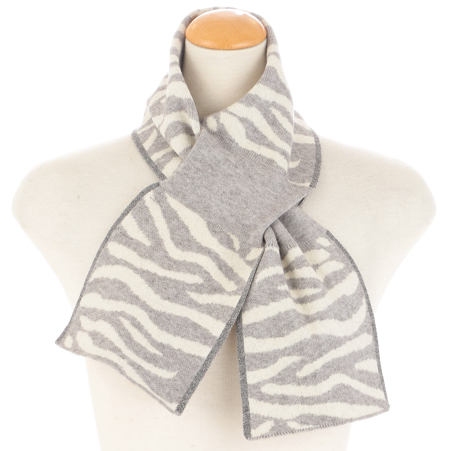 ニット差込みマフラー ゼブラ - 画像2