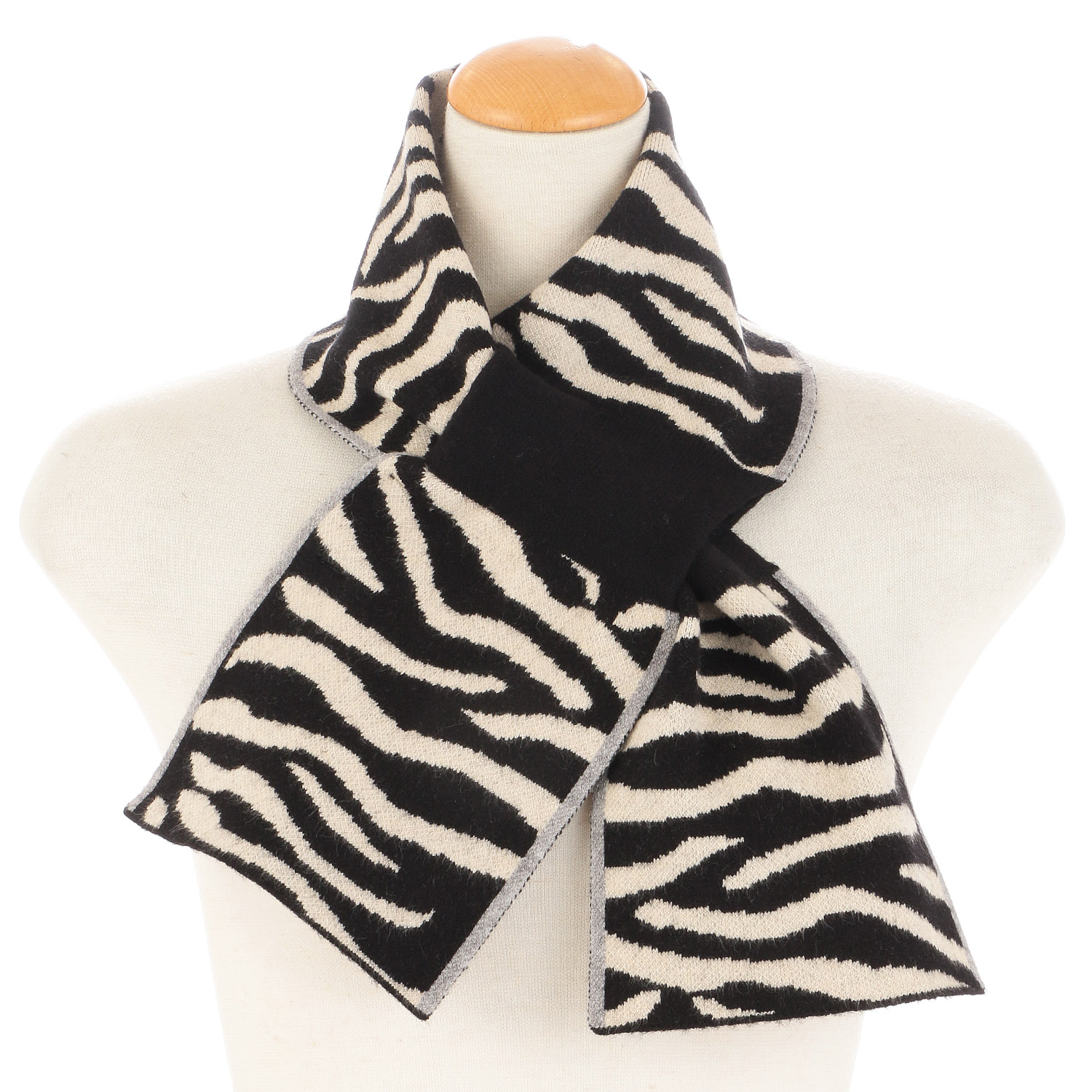 ニット差込みマフラー ゼブラ - 画像3