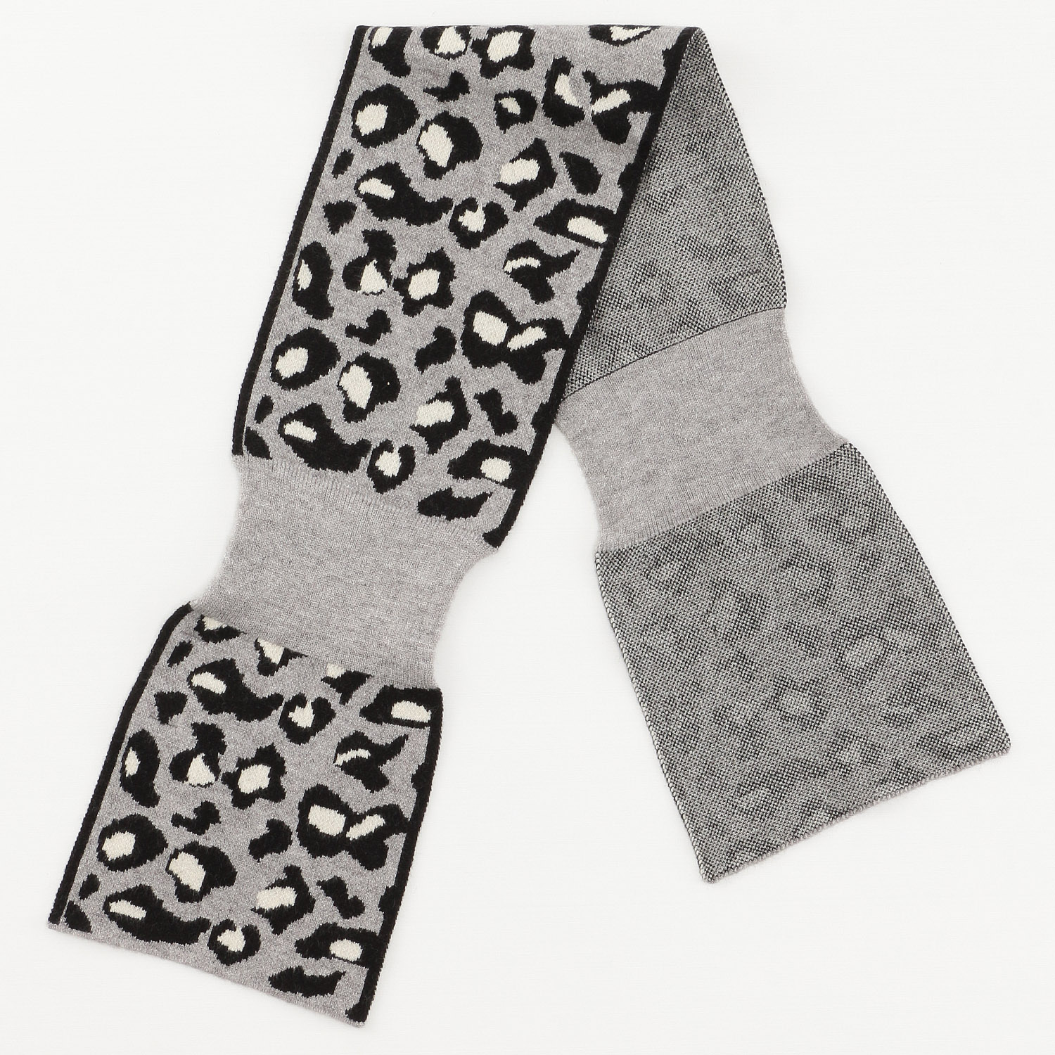 ニット差込みマフラー ヒョウ - 画像2