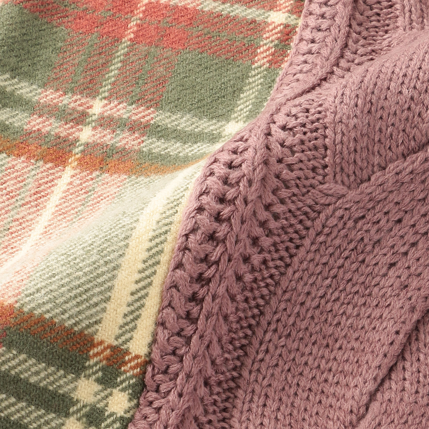 ケーブルニットストール チェック - 画像3