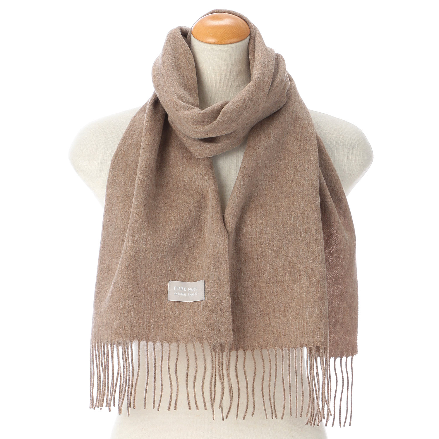 【グレー、モカブラウン終了】ウォッシャブルウール無地マフラ－ - 画像5