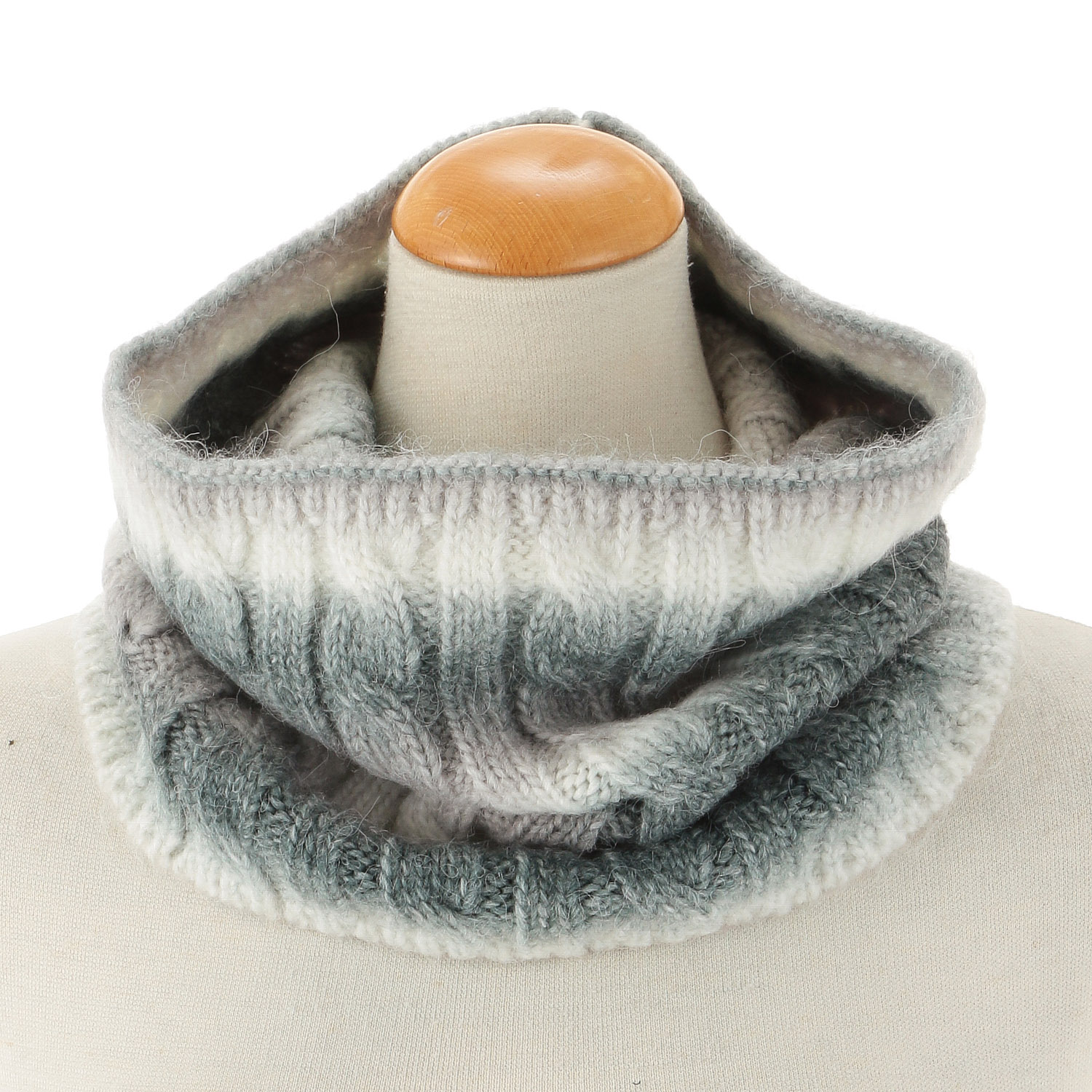 グラデニットケーブルネックウォーマー - 画像2