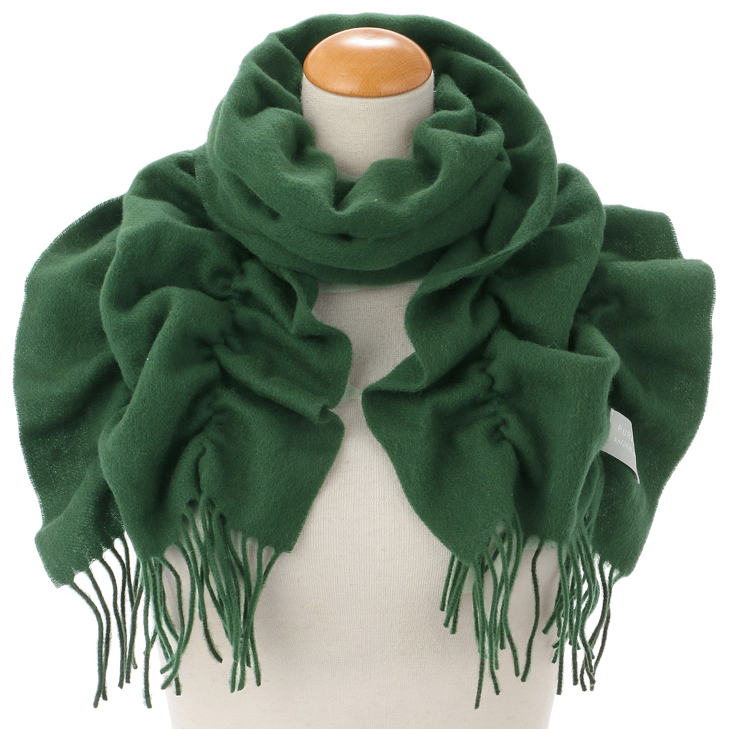 【グレー、モカブラウン終了】ウールシャーリング無地マフラー - 画像7