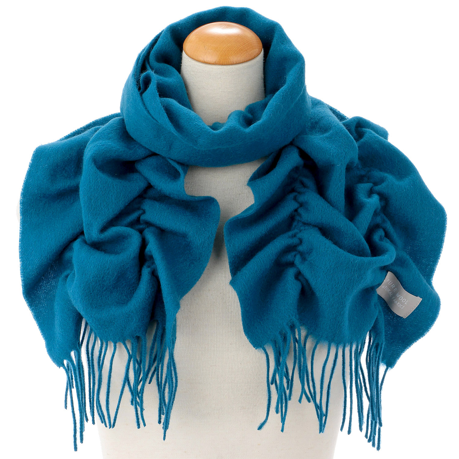 【グレー、モカブラウン終了】ウールシャーリング無地マフラー - 画像1