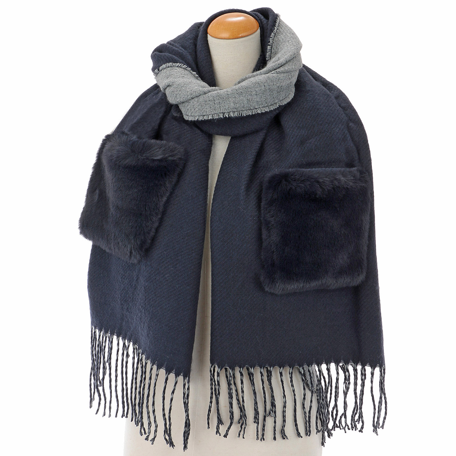 ポケット付ストール 無地 - 画像7