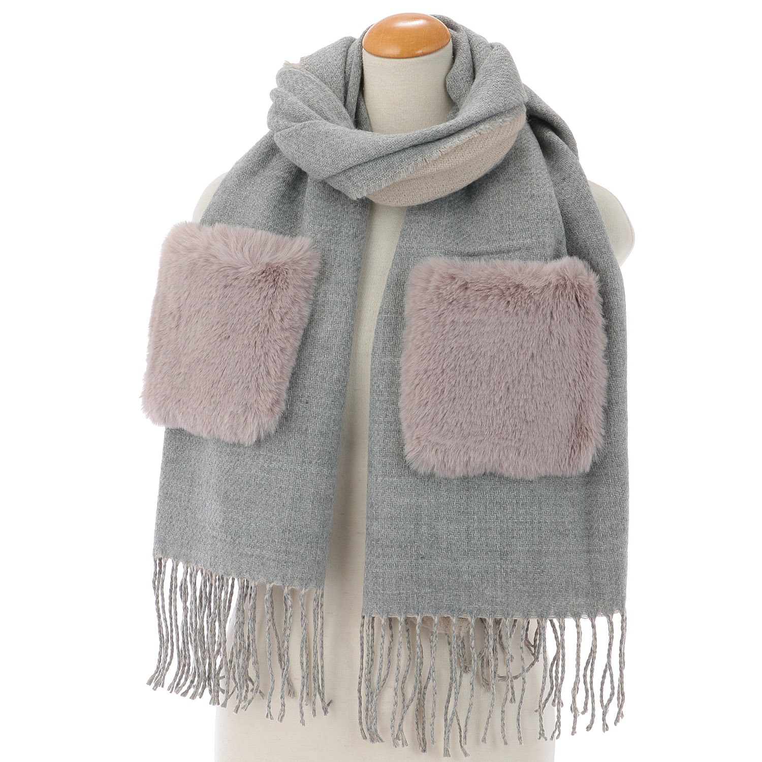 ポケット付ストール 無地