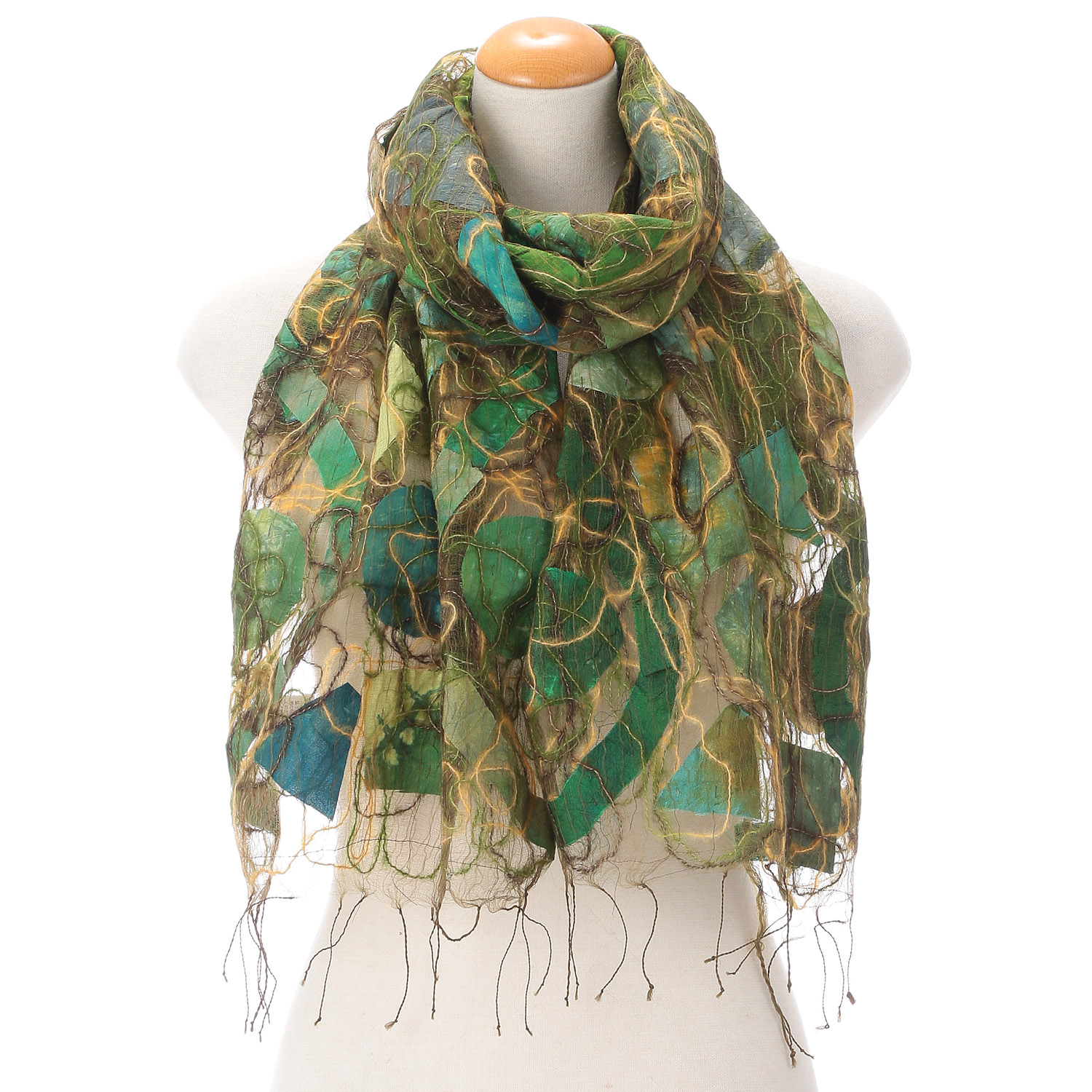 インド製 シルクサンドストール - 画像3