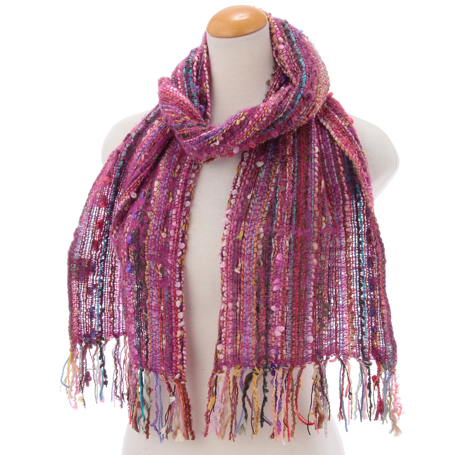 【レッド終了】インド製 ウール混マフラー - 画像1