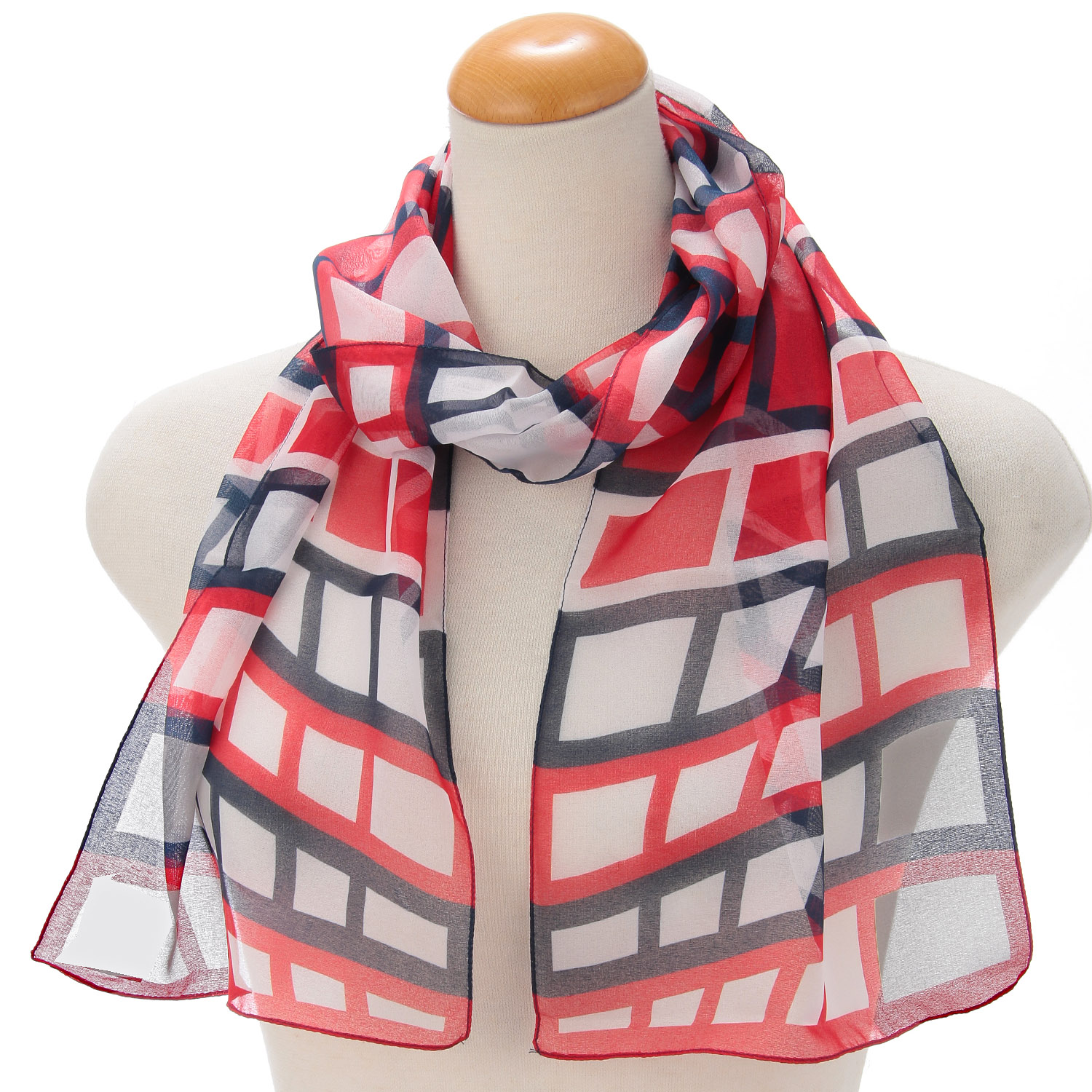 イタリア製 キューブ柄ストール - 画像1