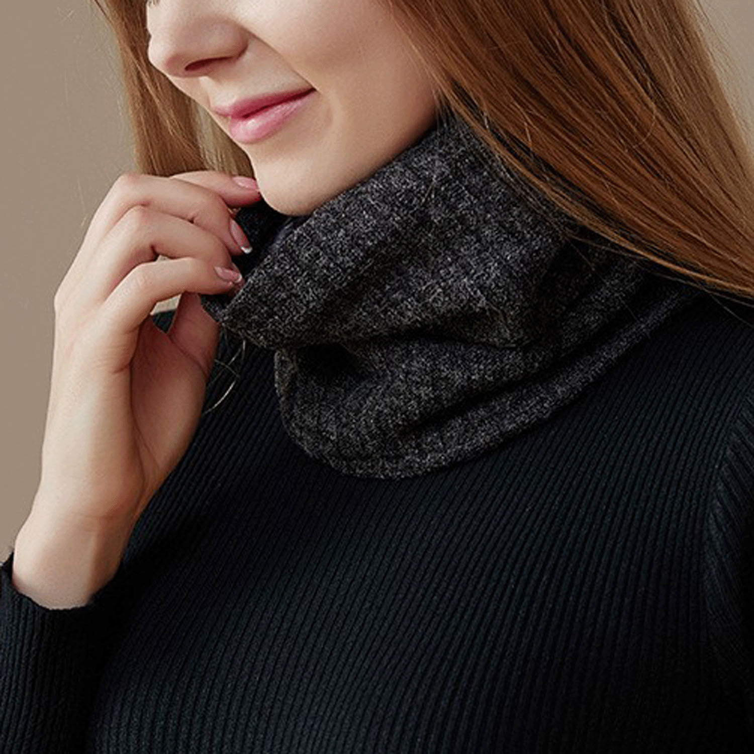 裏ファーリブネックウォーマー