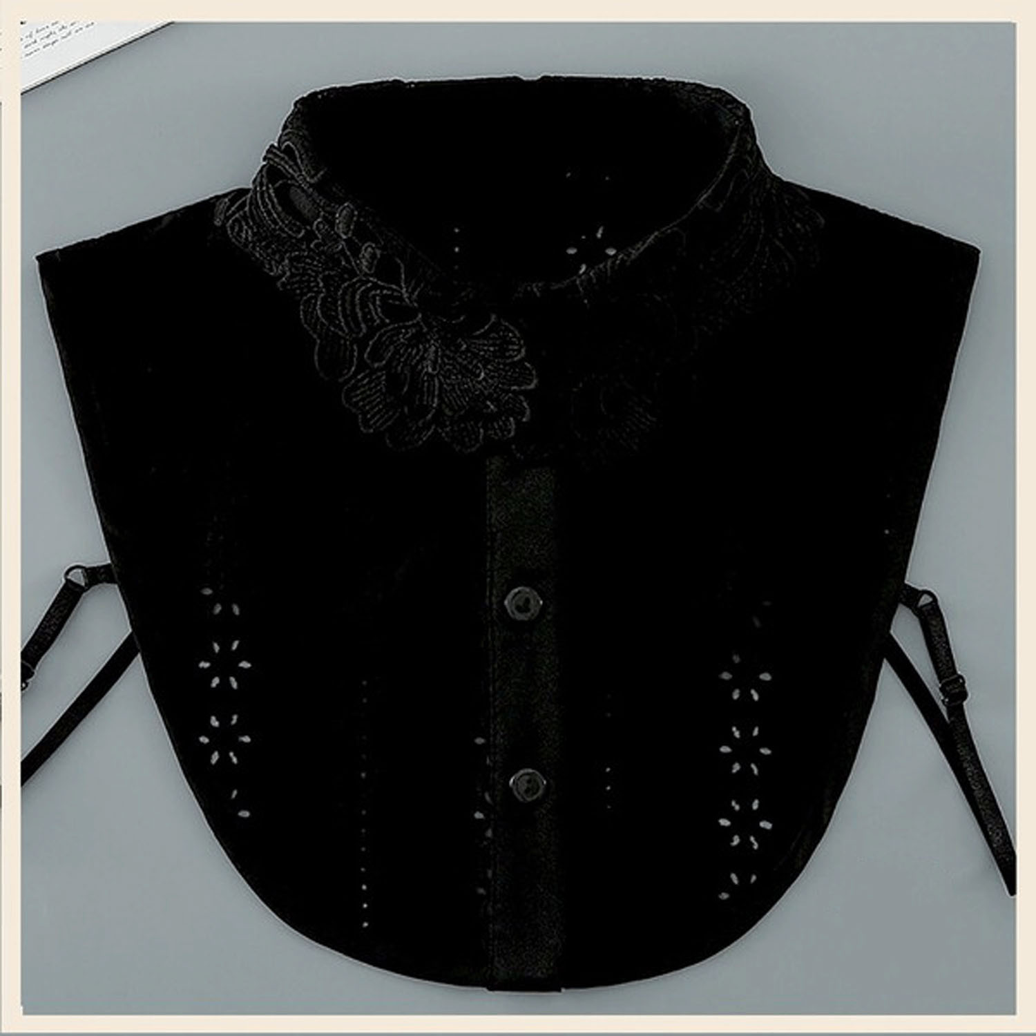 フラワー刺繍付け襟