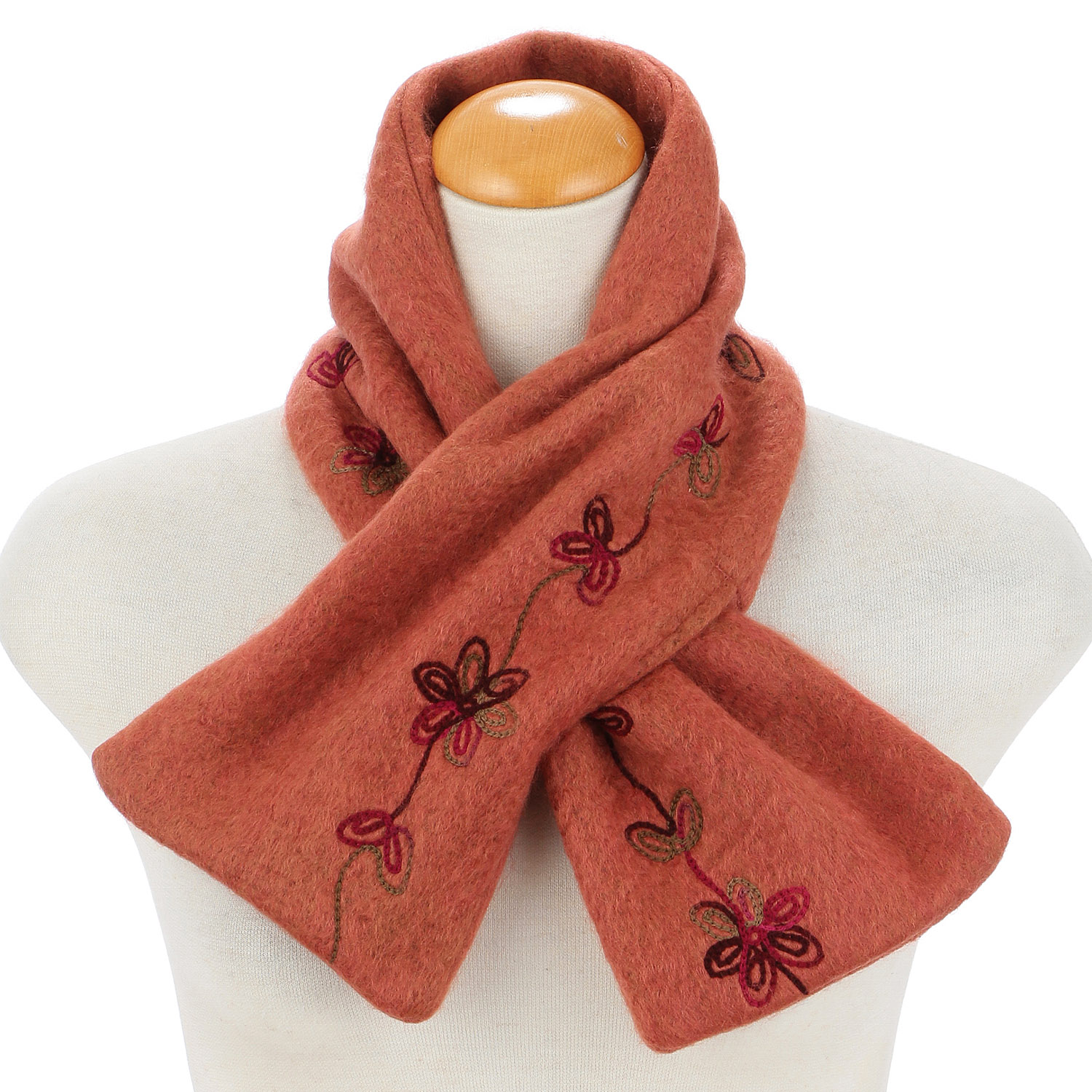 インド製 刺繍差込みマフラー フラワー - 画像3