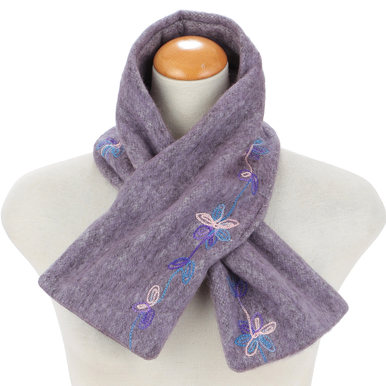 インド製 刺繍差込みマフラー フラワー