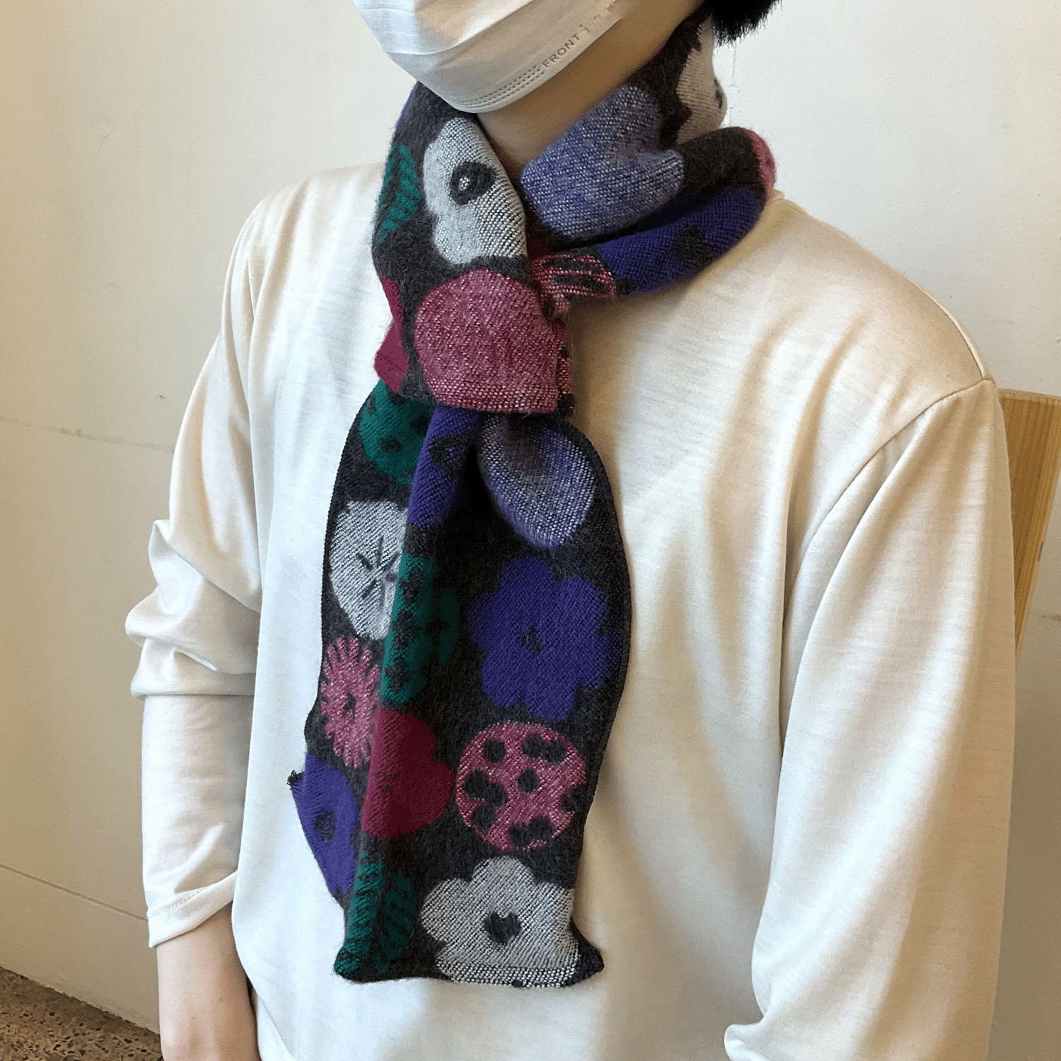 【ピンク終了】ラシクモア サークルフラワープチマフラー - 画像2