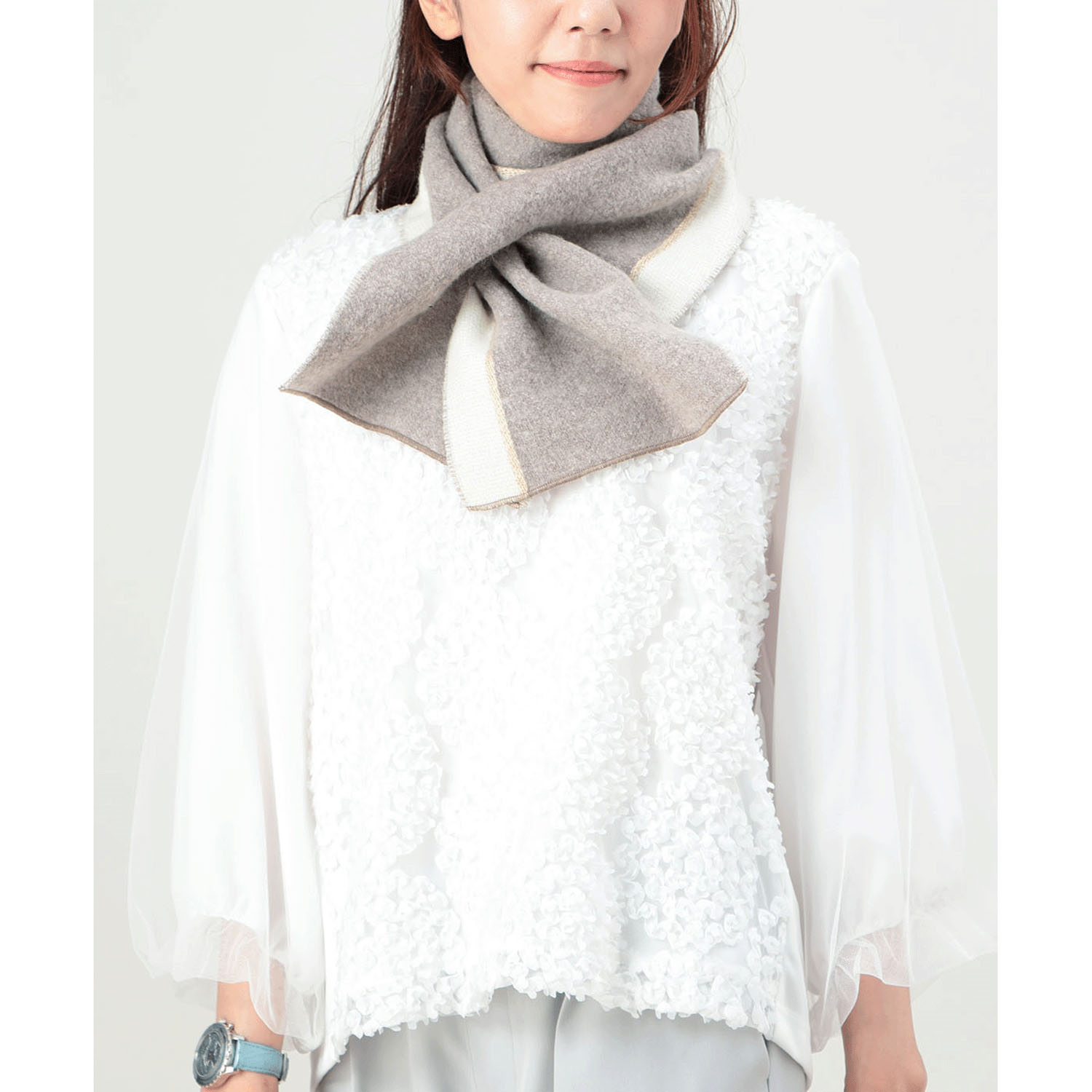 ラシクモア バイカラーダブルマフラー