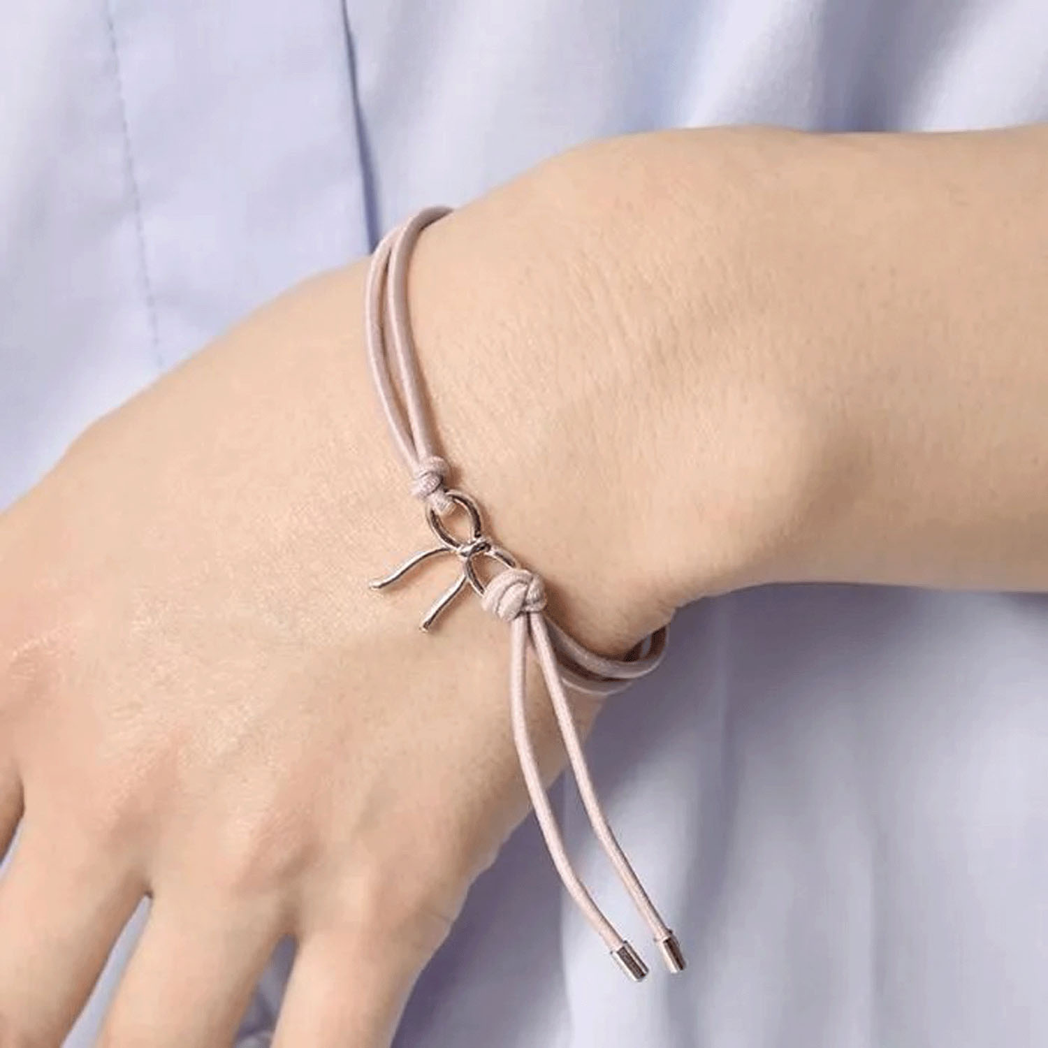 静電気軽減ヘアブレスレット リボン - 画像1