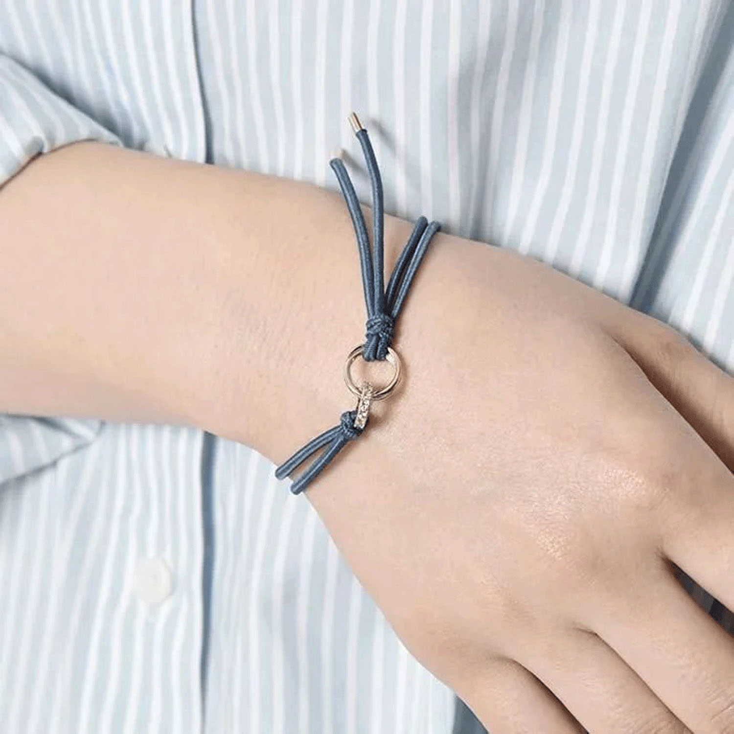 静電気軽減ヘアブレスレット ダブルリング