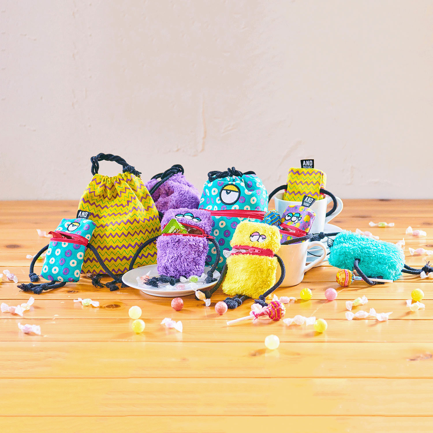 ジッパー巾着ポーチ キャンディモンスター - 画像2