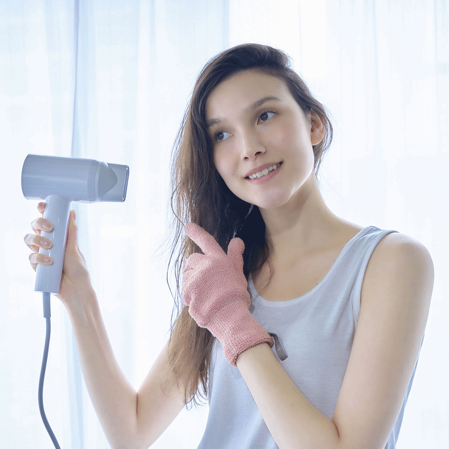 シルクシャイニー ヘアドライグローブ - 画像3