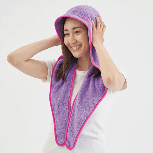 【次回2月上旬予定：予約可能品】BEAULy クイックドライヘアターバン パープル - 画像15