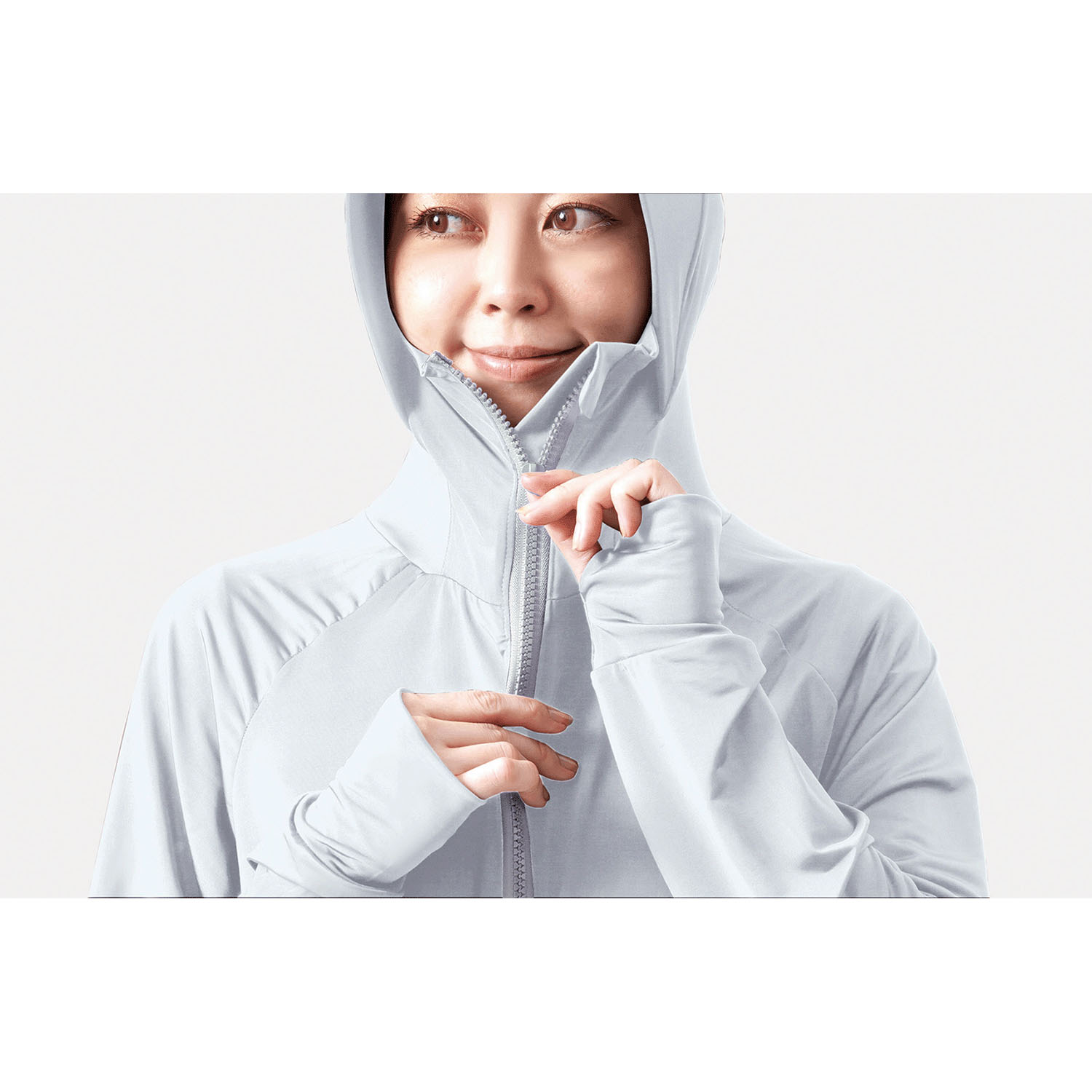 UVプロテクトパーカーシャイン アイスブルー Mサイズ - 画像6