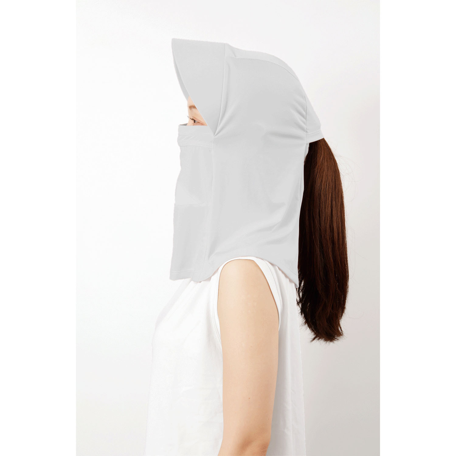 夏に差が出るUVフード グレー - 画像6