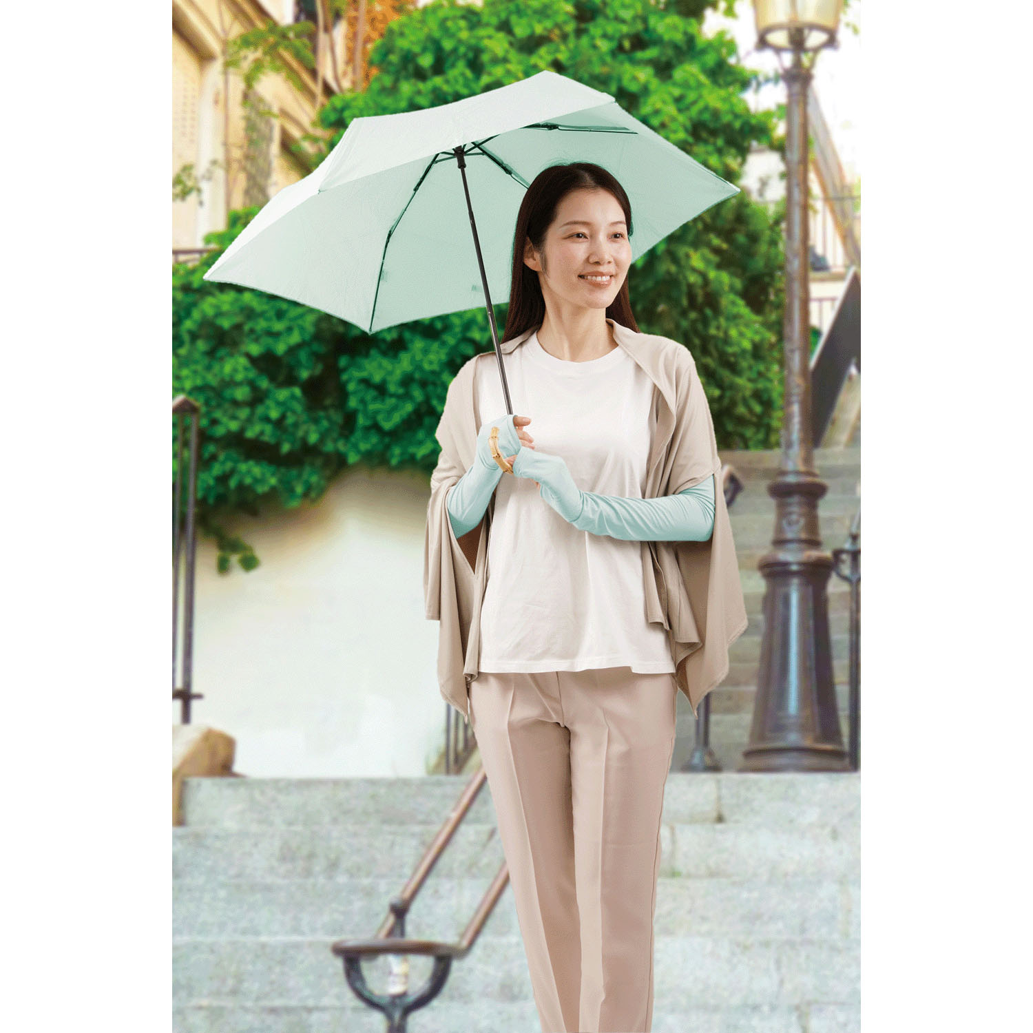 夏に差が出るUVアームカバー ピンク・グリーン - 画像18