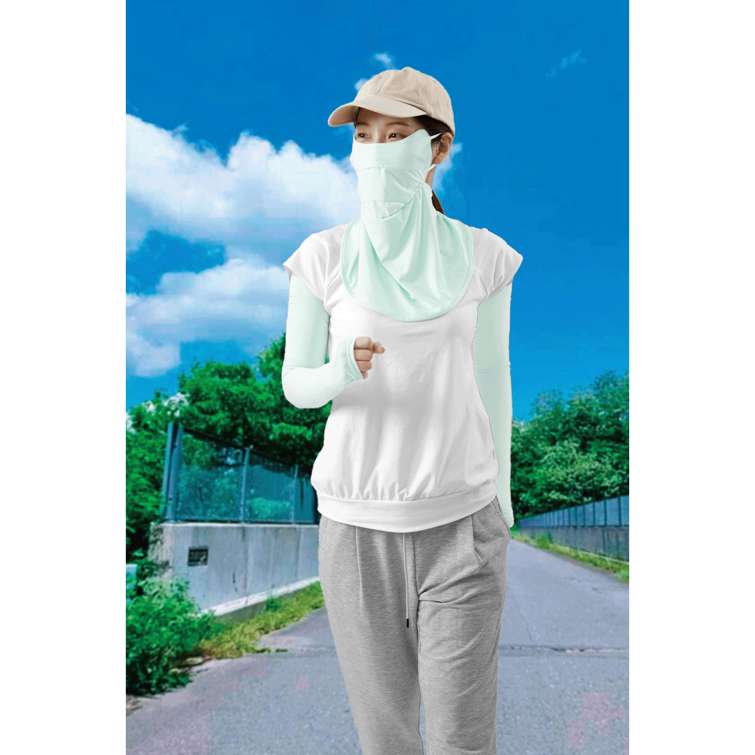 夏に差が出るUVアームカバー ピンク・グリーン - 画像20