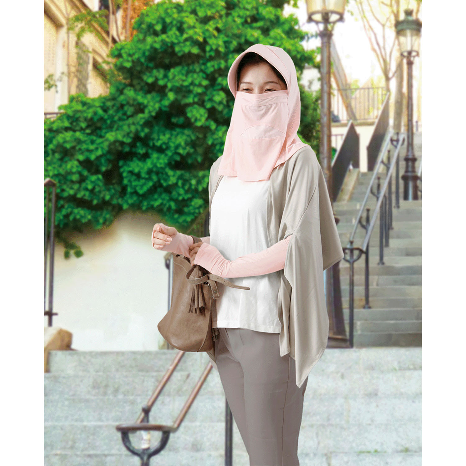 夏に差が出るUVアームカバー ピンク・グリーン - 画像10