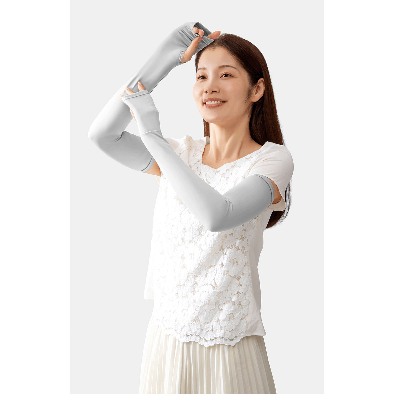 夏に差が出るUVアームカバー グレー - 画像7