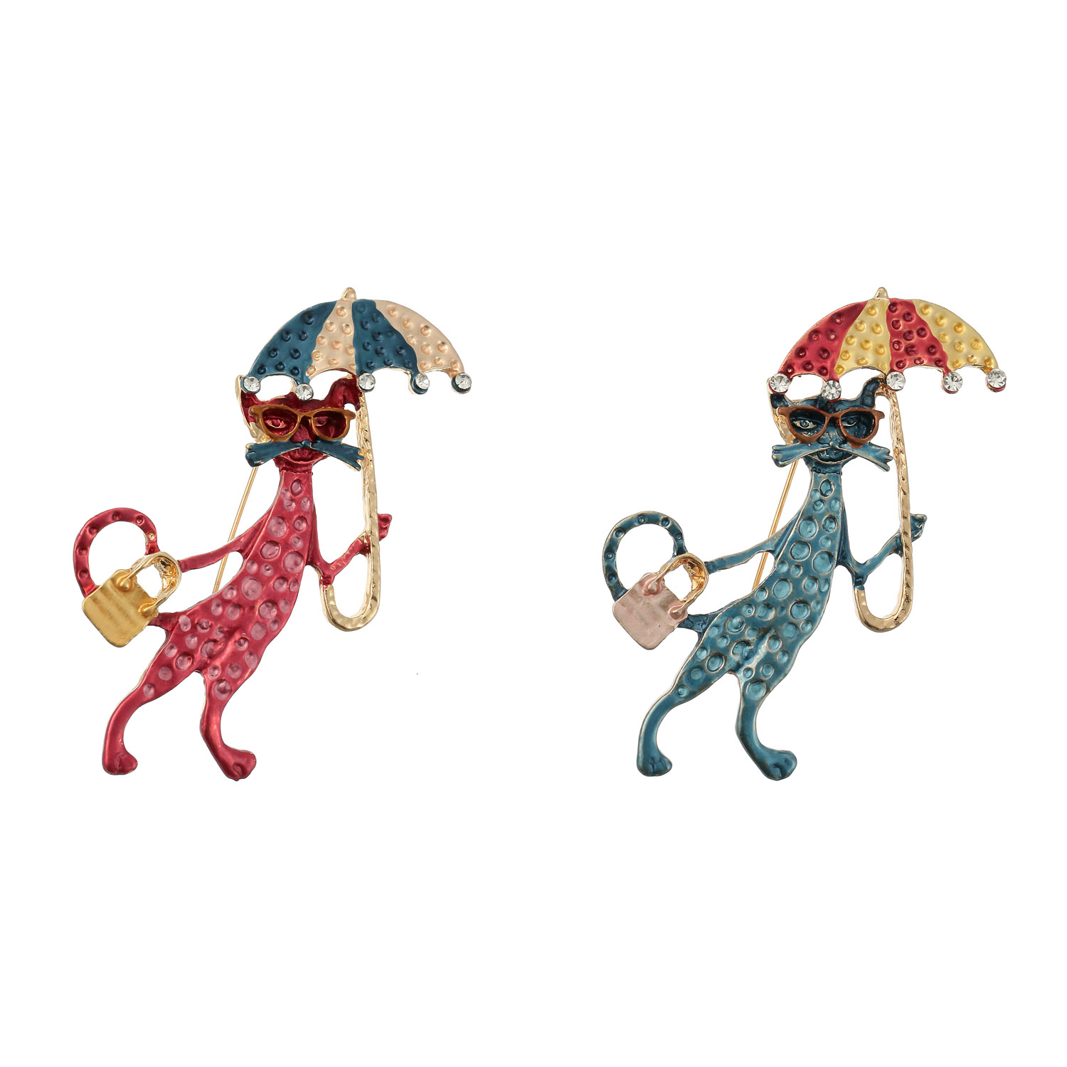 猫傘ブローチ - 画像1