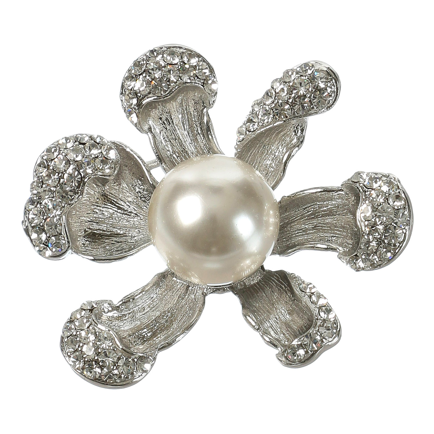 パール6枚花ブローチ - 画像2