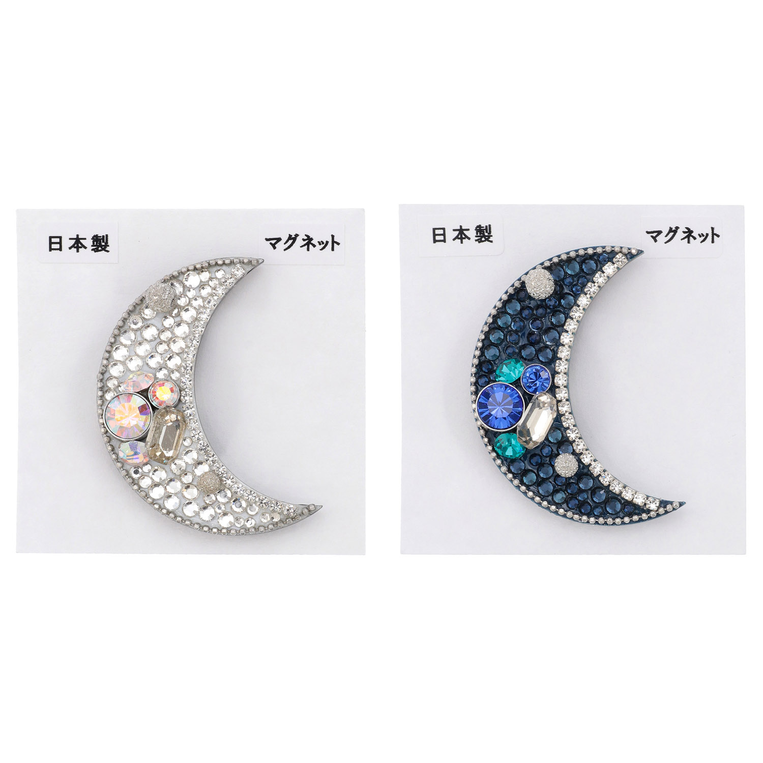 三日月ビジューマグネットブローチ